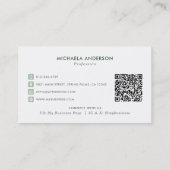 クリーニングサービスモダンロゴおよびQRコード 名刺 (裏面)