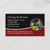 クリーニングサービスモダン名刺テンプレート 名刺 (正面)