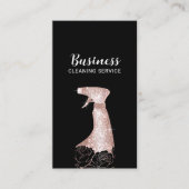 クリーニングサービスラグジュアリーブラックフローラスプレークリーナー 名刺 (正面)