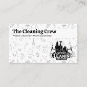 クリーニングサービスロゴ | クリーニング要素のパターン 名刺 (正面)