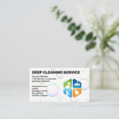 クリーニングサービスロゴ |バブルの背景 名刺 (スタンド正面)