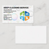 クリーニングサービスロゴ |バブルの背景 名刺 (正面/裏面)