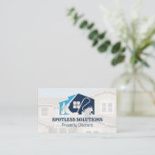 クリーニングサービスロゴ |住宅 名刺 (スタンド正面)
