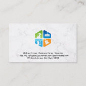 クリーニングサービスロゴ | 家の清潔 名刺 (裏面)