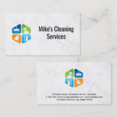 クリーニングサービスロゴ | 家の清潔 名刺 (正面/裏面)