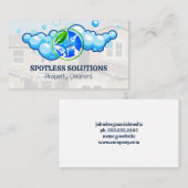 クリーニングサービスロゴ | 近所 名刺 (正面/裏面)