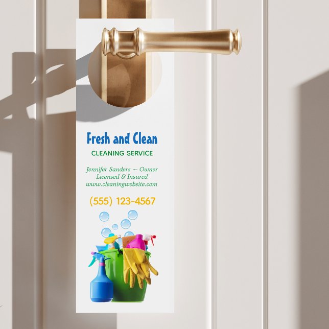 クリーニングサービス供給バケットのハウスキーピング ドアノブサイン (クリエイターアップロード済み)