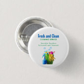 クリーニングサービス供給バケットのハウスキーピング 缶バッジ (正面&裏面)