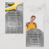 クリーニングサービス保ハウスのQRCodeフォトグレー 名刺 (正面/裏面)