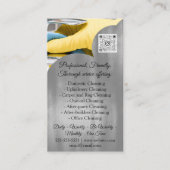 クリーニングサービス保ハウスのQRCodeフォトグレー 名刺 (正面)