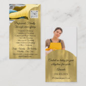 クリーニングサービス保ハウスのQRCodeフォト金ゴールド 名刺 (正面/裏面)