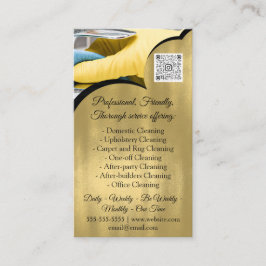 クリーニングサービス保ハウスのQRCodeフォト金ゴールド 名刺