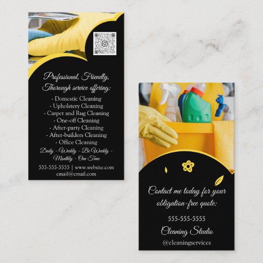 クリーニングサービス保ハウスのQRCode PhotoCustom 名刺 (正面/裏面)