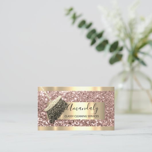 クリーニングサービス保メイドハウスの金ゴールドバラVIP 名刺 (スタンド正面)