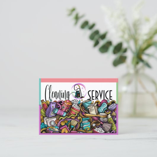 クリーニングサービス名刺 名刺 (スタンド正面)