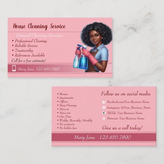 クリーニングサービス名刺 名刺 (正面/裏面)