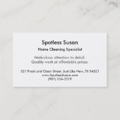 クリーニングサービス家の洗剤の女中のおもしろいのスポンジ 名刺 (裏面)