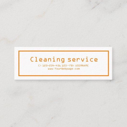 クリーニングサービス履歴 スキニー名刺 (正面)
