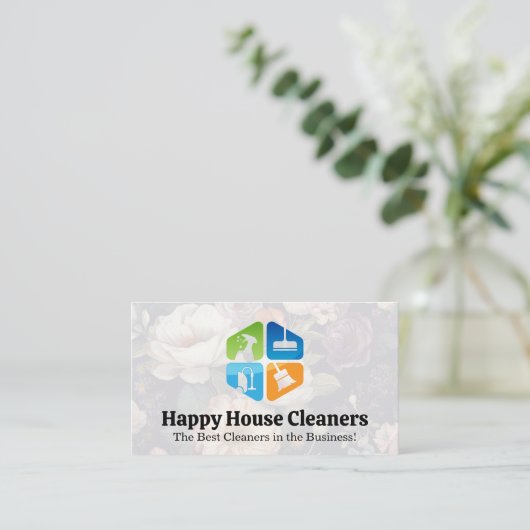 クリーニングサービス機器のアイコン 名刺 (スタンド正面)