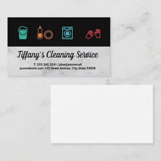 クリーニングサービス機器のアイコン 名刺 (正面/裏面)