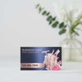 クリーニングサービス海軍およびバラ金ゴールドモダンフローラ 名刺 (スタンド正面)