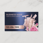 クリーニングサービス海軍およびバラ金ゴールドモダンフローラ 名刺 (正面)