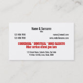 クリーニングサービス産業コマーシャルは個人化なります 名刺 (裏面)