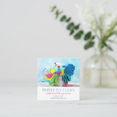 クリーニングサービス用品 スクエア名刺 (スタンド正面)
