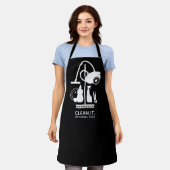 クリーニングサービス白黒 エプロン (着用した状態)