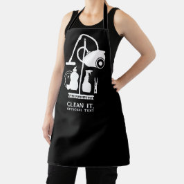 クリーニングサービス白黒 エプロン