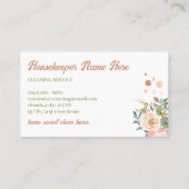 クリーニングサービス赤面ピンクフローラ守衛室 名刺 (裏面)