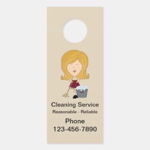 クリーニングサービス近隣の広告 ドアノブサイン