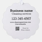 クリーニングサービス追加の番号のWebサイトの電子メールアドレス オーナメントカード (裏面)