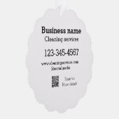 クリーニングサービス追加の番号のWebサイトの電子メールアドレス オーナメントカード (右)
