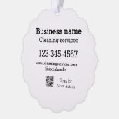 クリーニングサービス追加の番号のWebサイトの電子メールアドレス オーナメントカード (左)