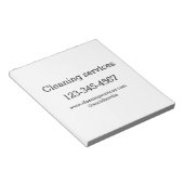 クリーニングサービス追加の番号のWebサイトの電子メールアドレス ノートパッド (アングル)
