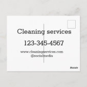 クリーニングサービス追加の番号のWebサイトの電子メールアドレス ポストカード (裏面)