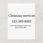 クリーニングサービス追加の番号のWebサイトの電子メールアドレス ポストカード (正面)