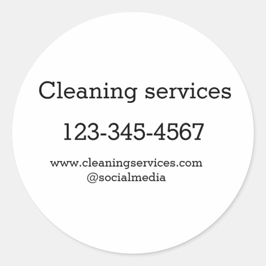 クリーニングサービス追加の番号のWebサイトの電子メールアドレス ラウンドシール (正面)