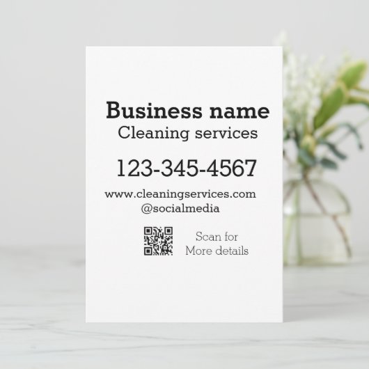 クリーニングサービス追加の番号のWebサイトの電子メールアドレス 招待状 (スタンド正面)