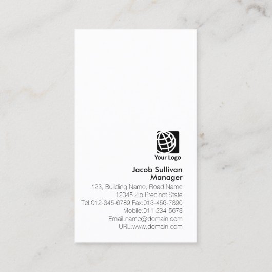 クリーニングサービス金ゴールドアイコンのクリーナー 名刺 (裏面)