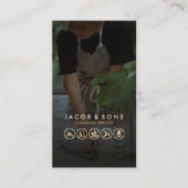 クリーニングサービス金ゴールドアイコンのクリーナー 名刺 (正面)