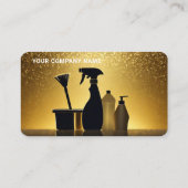 クリーニングサービス金ゴールドシルエット(写真あり) 名刺 (裏面)