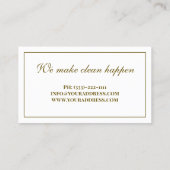 クリーニングサービス金ゴールド銀金属グリッター 名刺 (裏面)