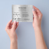 クリーニングサービス銀グリッターダストQRコード チラシ (手)