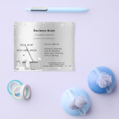 クリーニングサービス銀グリッターダストQRコード チラシ (シングル)