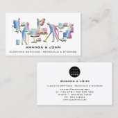 クリーニングサービス除去記憶ホログラフィックロゴ 名刺 (正面/裏面)