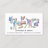 クリーニングサービス除去記憶ホログラフィックロゴ 名刺 (正面)