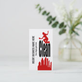 クリーニングサービス黒の赤は個人化なります 名刺 (スタンド正面)