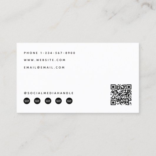 クリーニングサービス2フォトソーシャルメディアQRコードロゴ 名刺 (裏面)